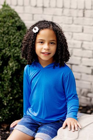 Kids Unisex Organic Bamboo Hoodie in Cobalt Blue - Sweatshirts - Twinflower Creations