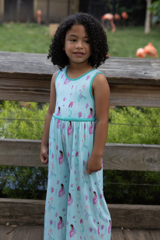 Marvelous Mermaids Sleeveless Wide Leg Romper - Rompers - Twinflower Creations