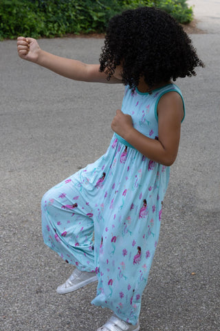 Marvelous Mermaids Sleeveless Wide Leg Romper - Rompers - Twinflower Creations