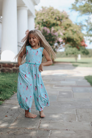 Marvelous Mermaids Sleeveless Wide Leg Romper - Rompers - Twinflower Creations