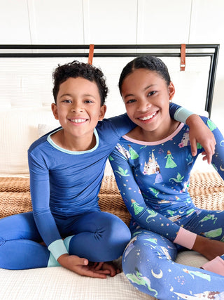 Navy Organic Bamboo Pajama Set - Pajamas - Twinflower Creations