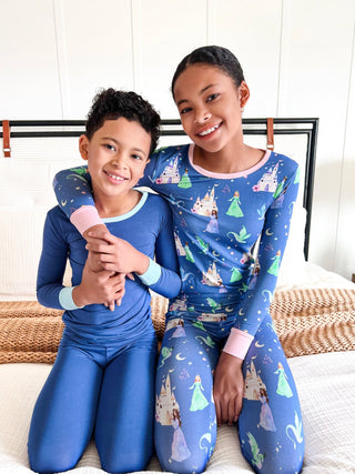 Navy Organic Bamboo Pajama Set - Pajamas - Twinflower Creations