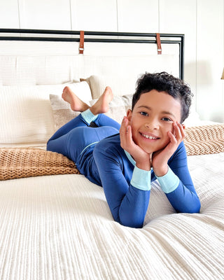 Navy Organic Bamboo Pajama Set - Pajamas - Twinflower Creations