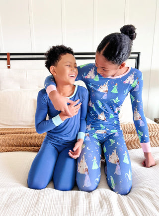 Navy Organic Bamboo Pajama Set - Pajamas - Twinflower Creations