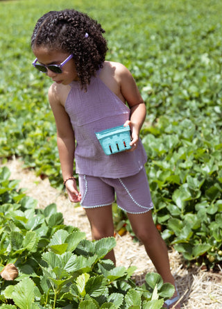 Organic Shorts in Perfect Purple - Shorts - Twinflower Creations