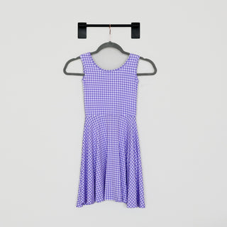 Purple Gingham Sleeveless Twirl Dress - Dresses - Twinflower Creations