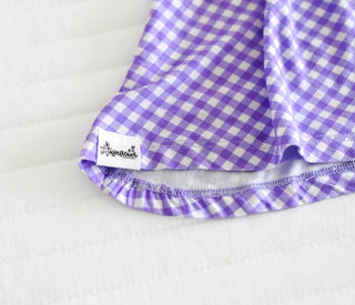 Purple Gingham Sleeveless Twirl Dress - Dresses - Twinflower Creations