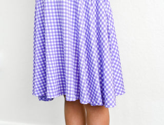 Purple Gingham Sleeveless Twirl Dress - Dresses - Twinflower Creations