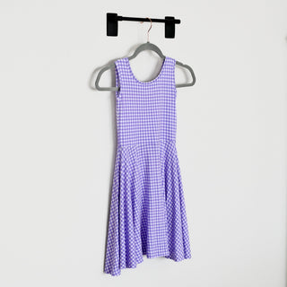 Purple Gingham Sleeveless Twirl Dress - Dresses - Twinflower Creations