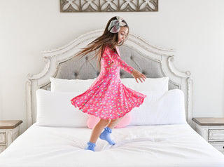 Rainbow Love Long Sleeve Twirl Dress - Dresses - Twinflower Creations
