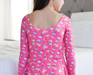 Rainbow Love Long Sleeve Twirl Dress - Dresses - Twinflower Creations