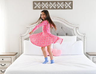 Rainbow Love Long Sleeve Twirl Dress - Dresses - Twinflower Creations
