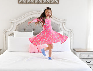 Rainbow Love Long Sleeve Twirl Dress - Dresses - Twinflower Creations