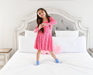 Rainbow Love Long Sleeve Twirl Dress - Dresses - Twinflower Creations