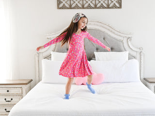 Rainbow Love Long Sleeve Twirl Dress - Dresses - Twinflower Creations