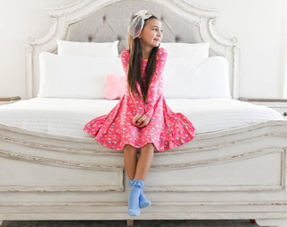 Rainbow Love Long Sleeve Twirl Dress - Dresses - Twinflower Creations