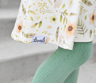 Split Hem Leggings in Garden Green - Leggings - Twinflower Creations