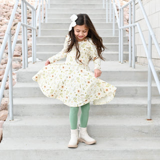 Split Hem Leggings in Garden Green - Leggings - Twinflower Creations
