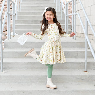 Split Hem Leggings in Garden Green - Leggings - Twinflower Creations