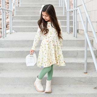 Split Hem Leggings in Garden Green - Leggings - Twinflower Creations