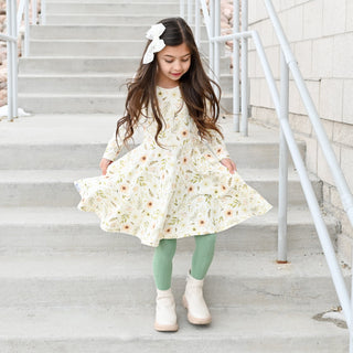 Split Hem Leggings in Garden Green - Leggings - Twinflower Creations