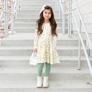 Split Hem Leggings in Garden Green - Leggings - Twinflower Creations