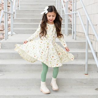 Split Hem Leggings in Garden Green - Leggings - Twinflower Creations