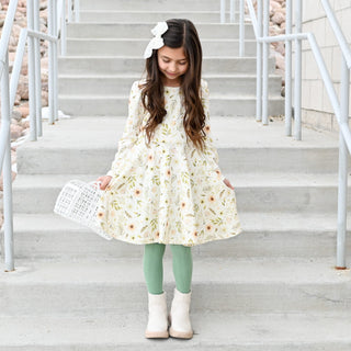 Split Hem Leggings in Garden Green - Leggings - Twinflower Creations