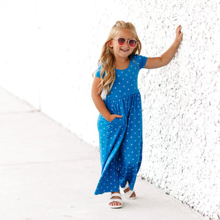 Super Stars Cap Sleeve Wide Leg Romper - Rompers - Twinflower Creations