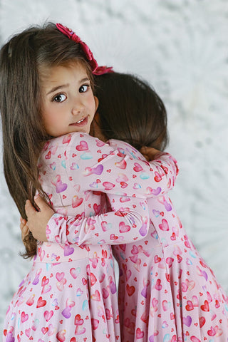 Sweethearts Bamboo Twirl Dress - Dresses - Twinflower Creations