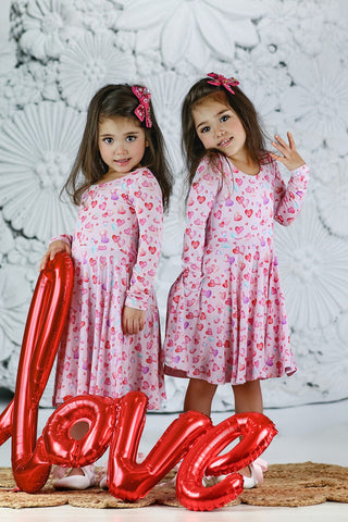 Sweethearts Bamboo Twirl Dress - Dresses - Twinflower Creations
