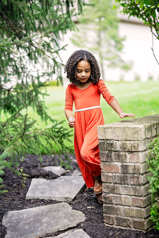 Wide Leg Romper in Pimenton - Rompers - Twinflower Creations