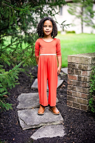 Wide Leg Romper in Pimenton - Rompers - Twinflower Creations