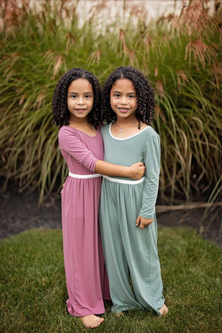 Wide Leg Romper in Sage Green - Rompers - Twinflower Creations