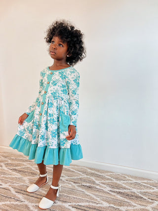 Winter Floral Annie Dress - Dresses - Twinflower Creations