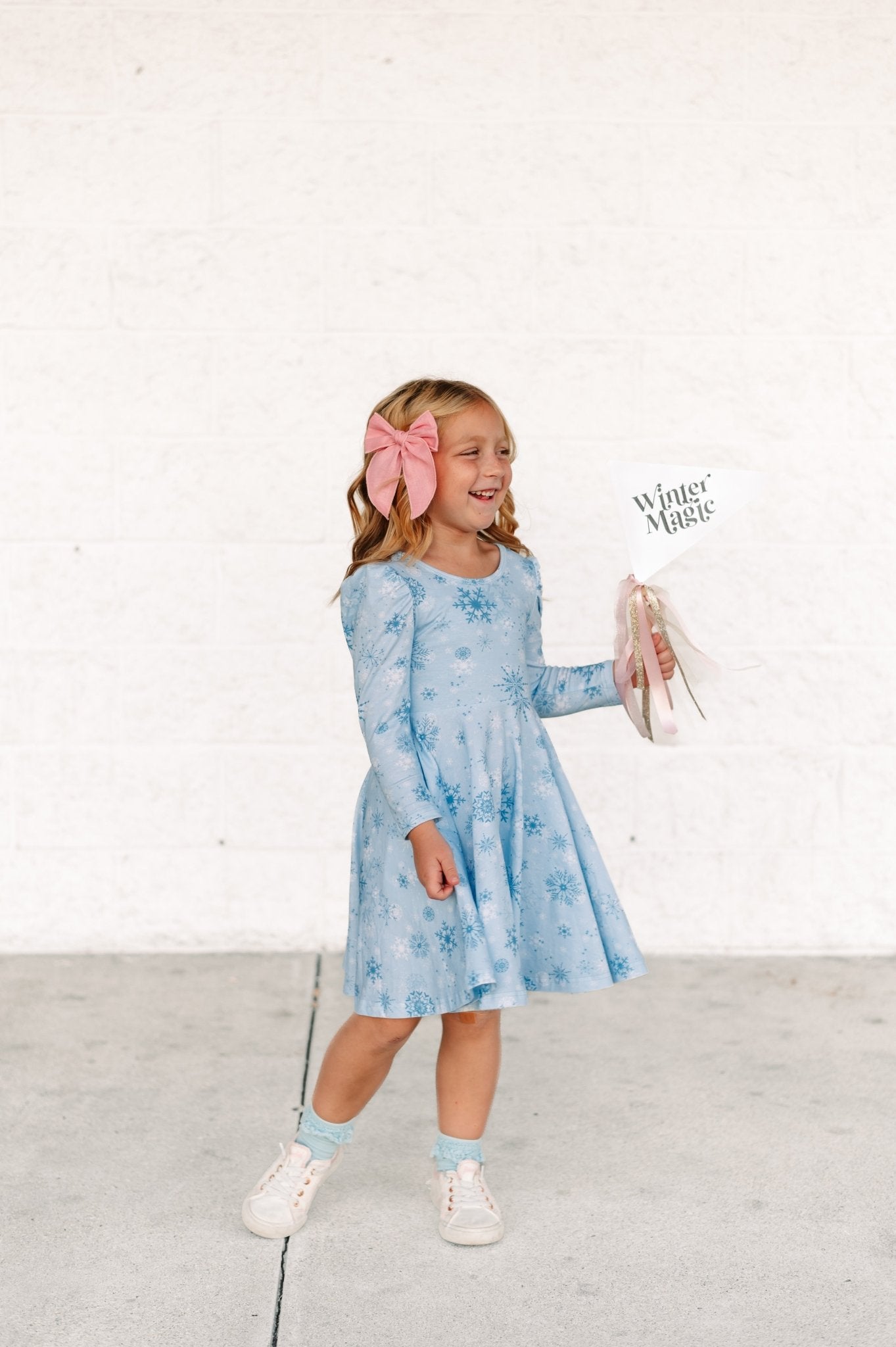 Winter Wonderland Puff Sleeve Twirl Dress Winter Wonderland Puff Sleeve Twirl Dress