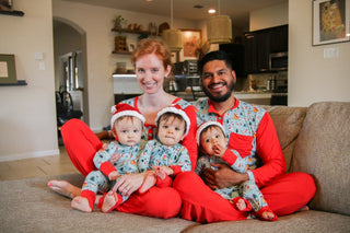Women's Light Santa Bamboo Holiday Pajamas - Pajamas - Twinflower Creations
